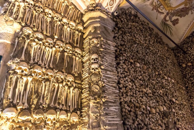 The Evora Capela dos Ossos or Chapel of Bones.