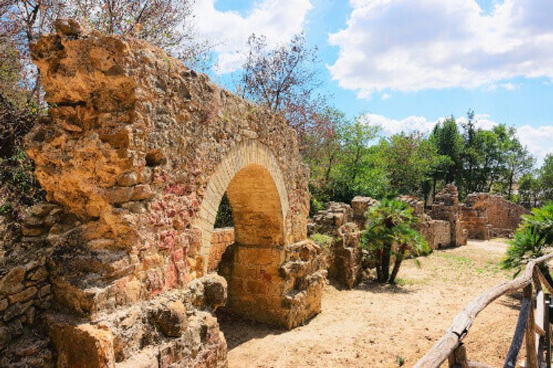 Old Roman ruins in Villa Romana del Casale in Piazza Armerina.