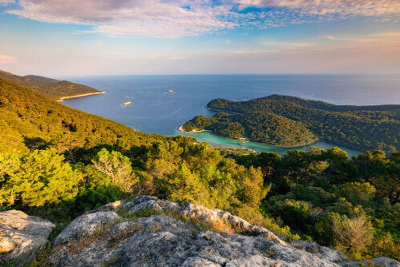 The stunning and colorful view of Mljet Island.
