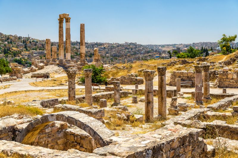 Ruins of the Byzantine Church at Amman Citadel in Jordan.