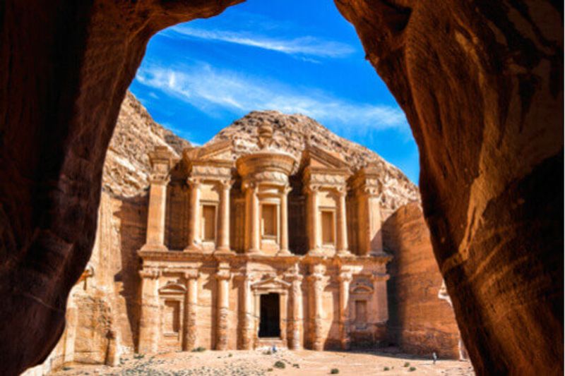 The historic Ad Deir Monastery, Jordan.