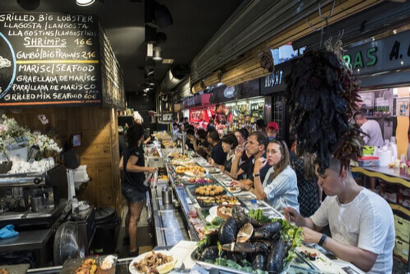 A busy Tapas bar in Spain.