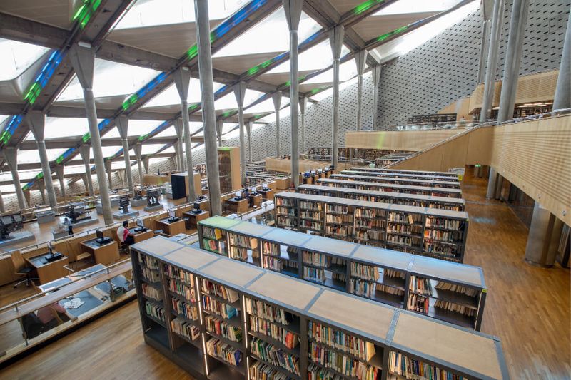 The library of Alexandria or the Bibliotheca Alexandrina, is a cultural library frequented by locals and tourists alike.