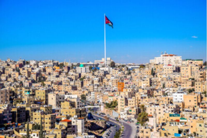 An aerial view of downtown Amman, Jordan.