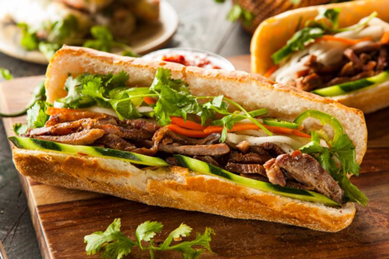 The Vietnamese dish, Bahn mi is a popular sandwich dish.