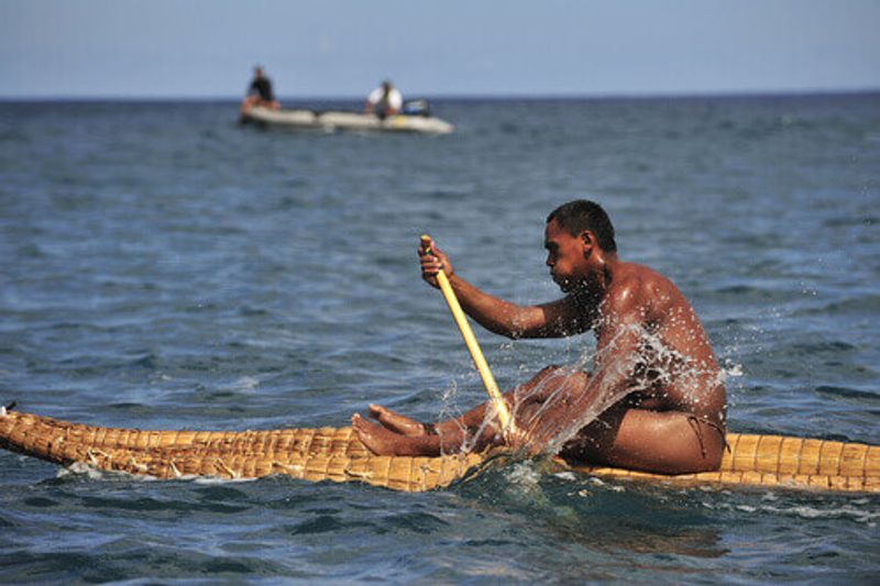The local canoe race is apart of the annual Tapati Festival on Easter Island, Chile.
