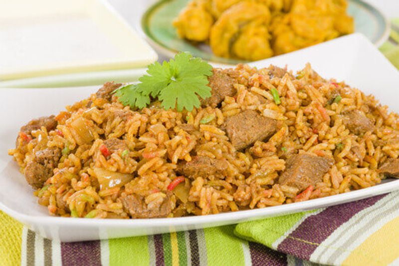 Mutton Biryani in Lucknow, Uttar Pradesh, India.