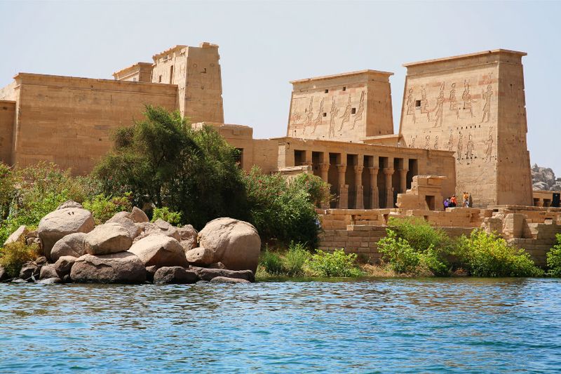 The Temple of Philae over the Nile River