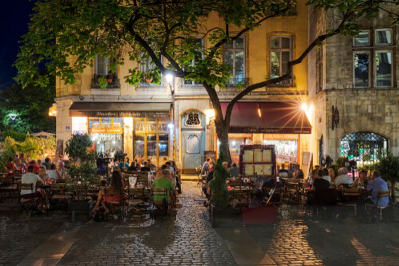 Nothing beats  a restaurant in Lyon under the night sky, and this is what keeps tourists flocking to the area.