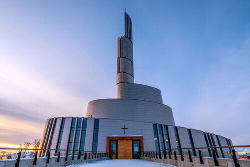 The sleek Northern Lights Cathedral in Alta.