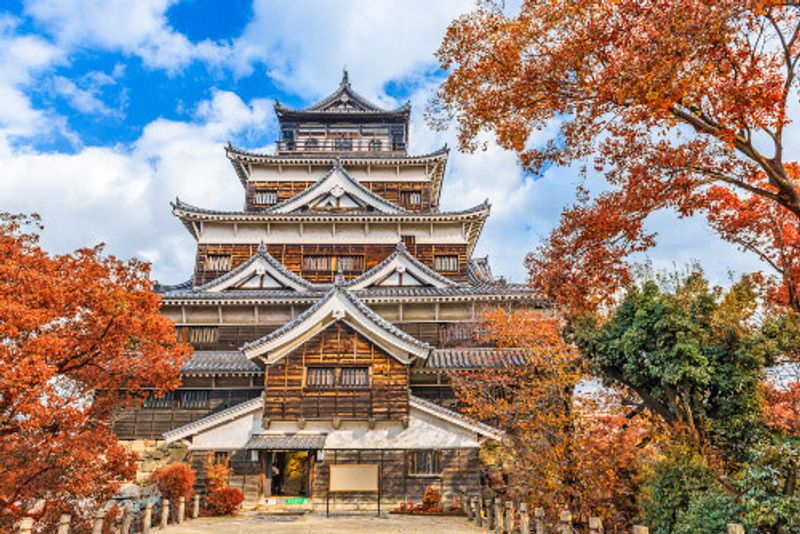 Hiroshima Castle in Hiroshima, Japan.