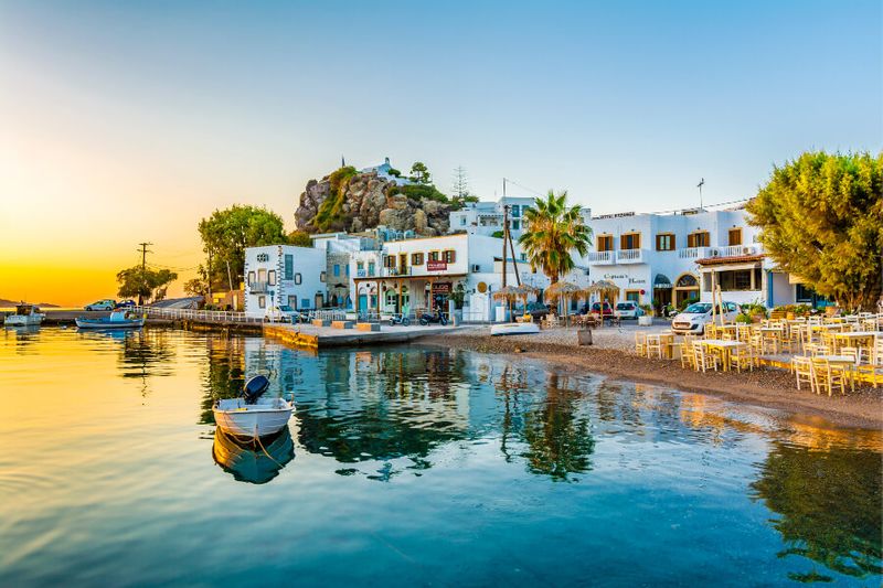 The Skala Village harbour in Patmos Island
