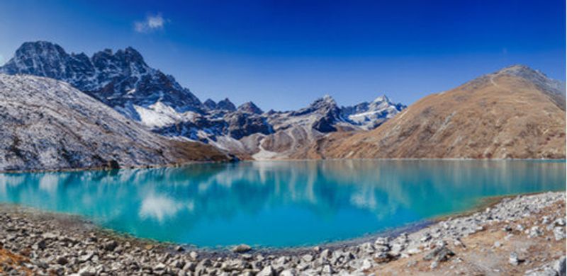 The tranquil landscapes of the Gokyo Lakes.