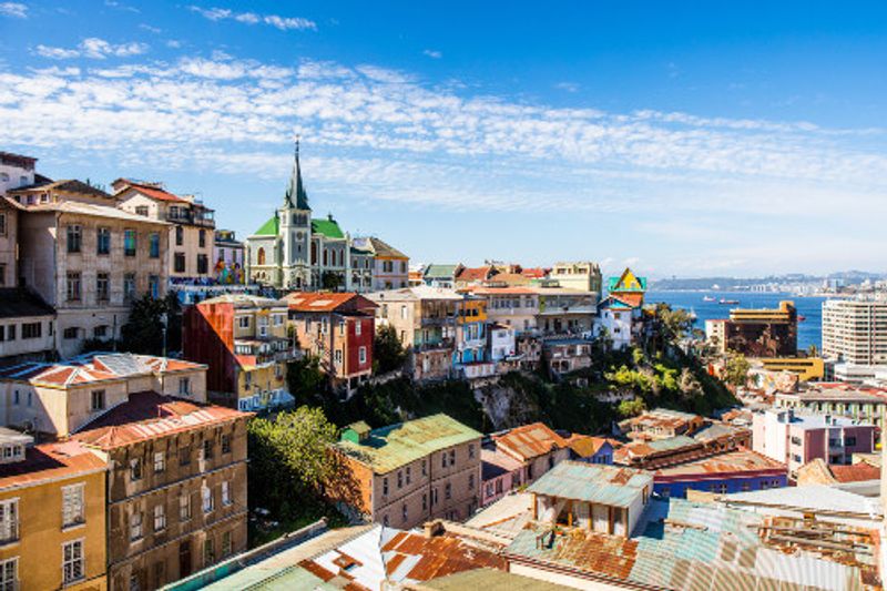 The colourful rooftops of Valparaiso.