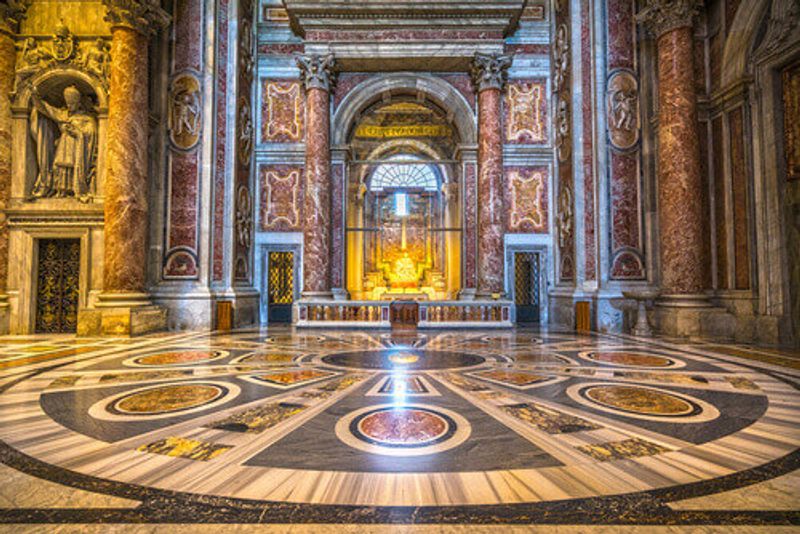 The Michelangelos Pieta in St. Peters Cathedral in Vatican City.