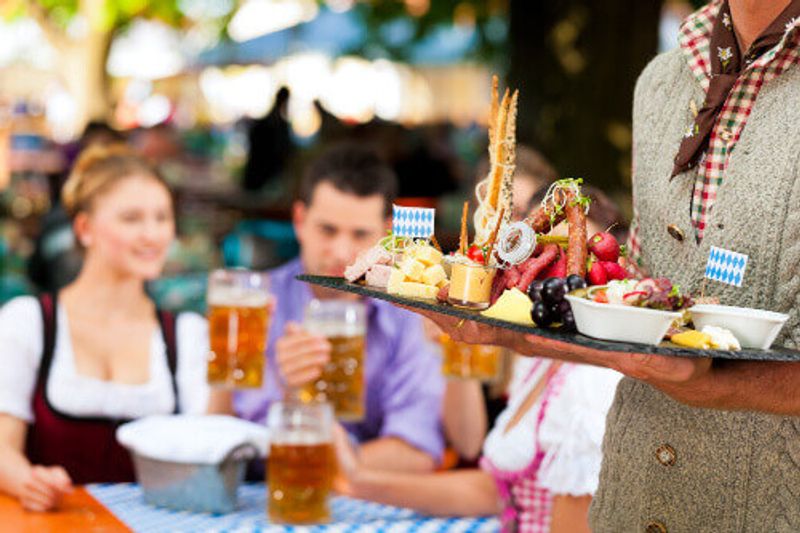 A beer garden in Bavaria.