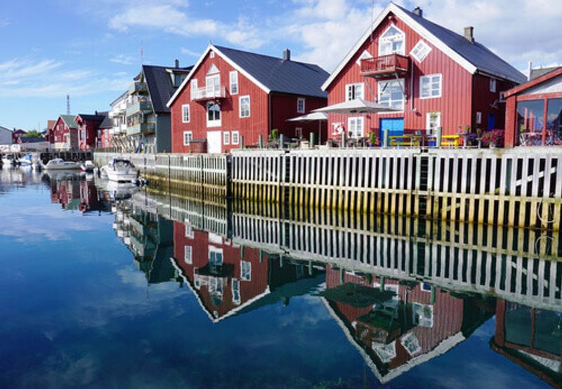 The quaint Climbers Cafe in Henningsvaer.