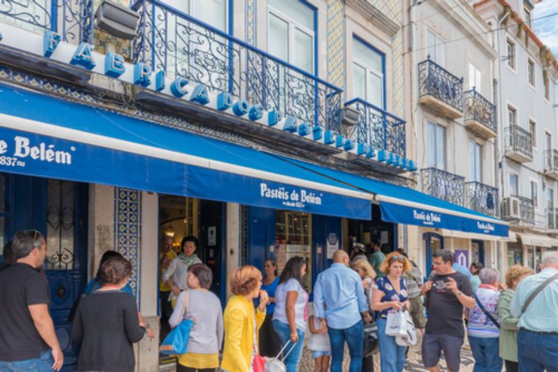 The popular dessert spot, Pasteis de belem in Lisbon, Portugal.