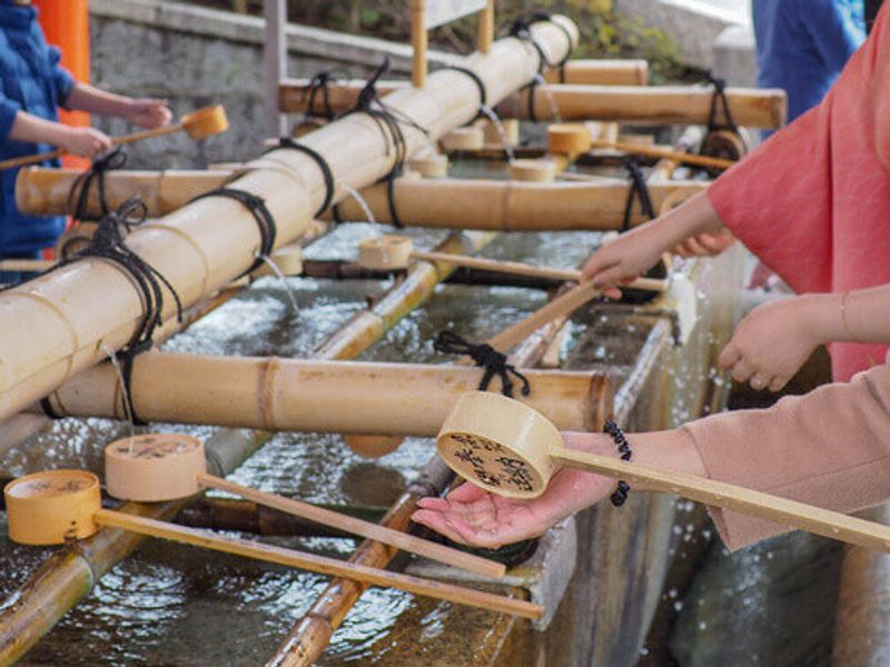 A hand washing area in Fushimi Inari, Kyoto.