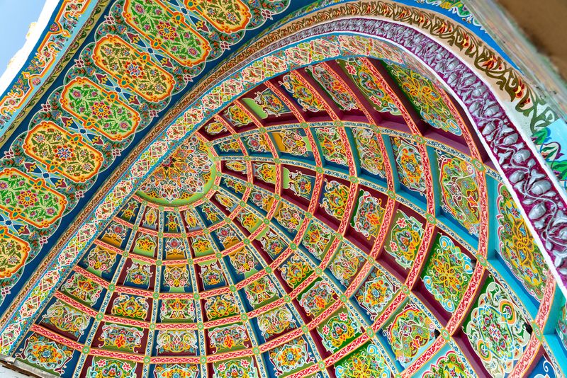 Khujand's central bazaar, Panjshanbe Bozor, with intricate ceiling entrance