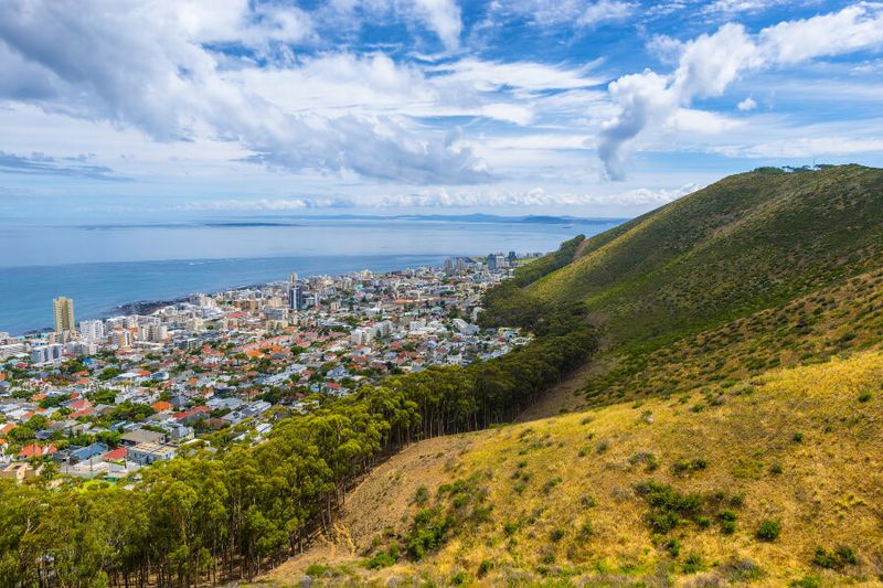 Seapoint and the suburb of Cape Town from the Signal Hill Mountain Range.