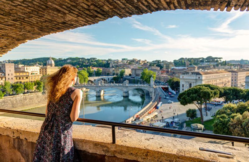 :A view of Castel Sant Angelo, Rome.