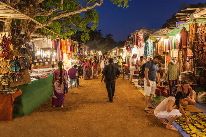 The Goa Night Market in Goa, India.