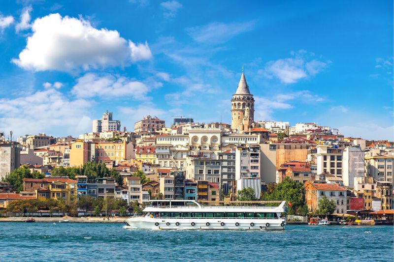 On a crisp summer day, nothing beats a cityscape of the Galata Tower and Gulf of the Golden Horn.