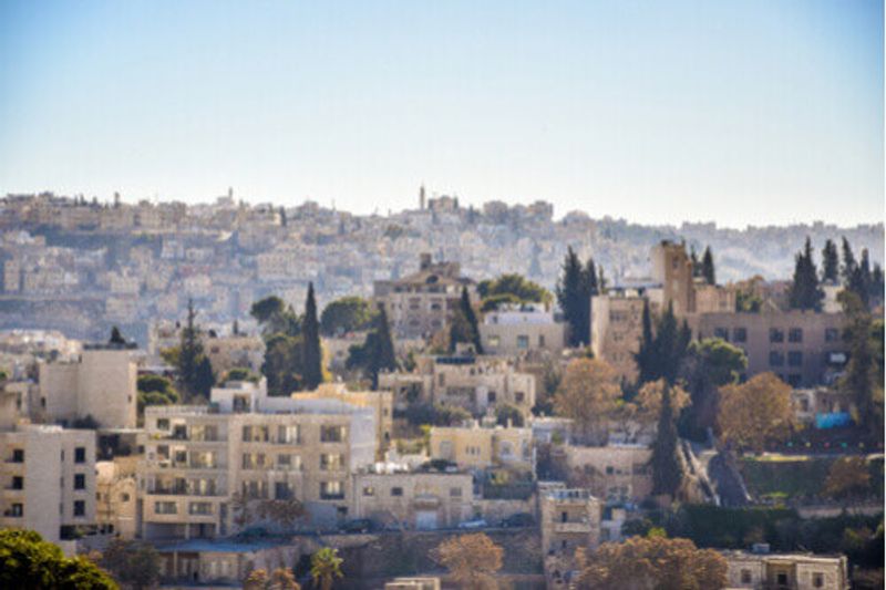 An aerial view of Rainbow Street, Jordan.