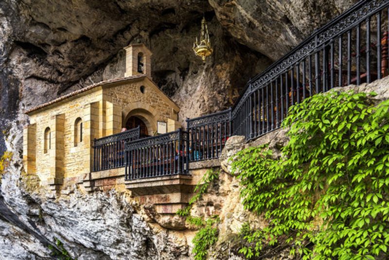 The holy cave of Santa Cueva de Convadonga.