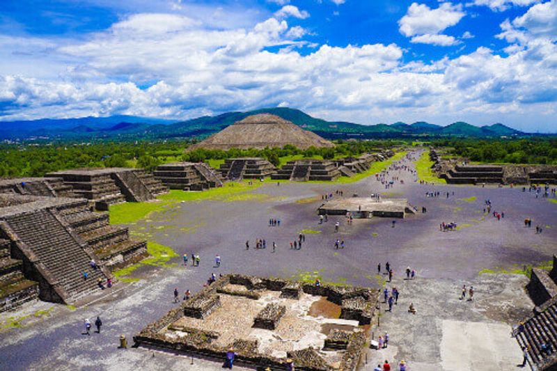 The historic Avenue of the Dead in the Pre-Hispanic City of Teotihuacan.