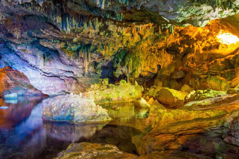 Scenic view of Grotte di Nettuno or Neptunes Cave in Alghero.