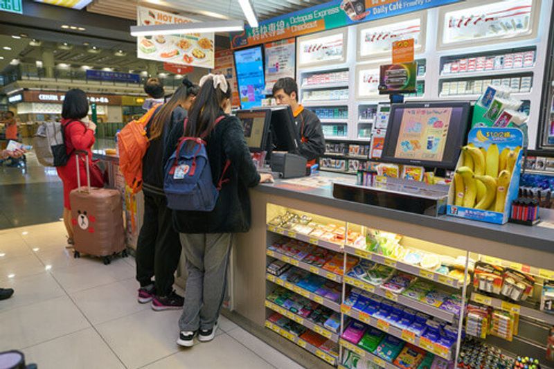A 7-Eleven convenience store in Hong Kong international Airport.