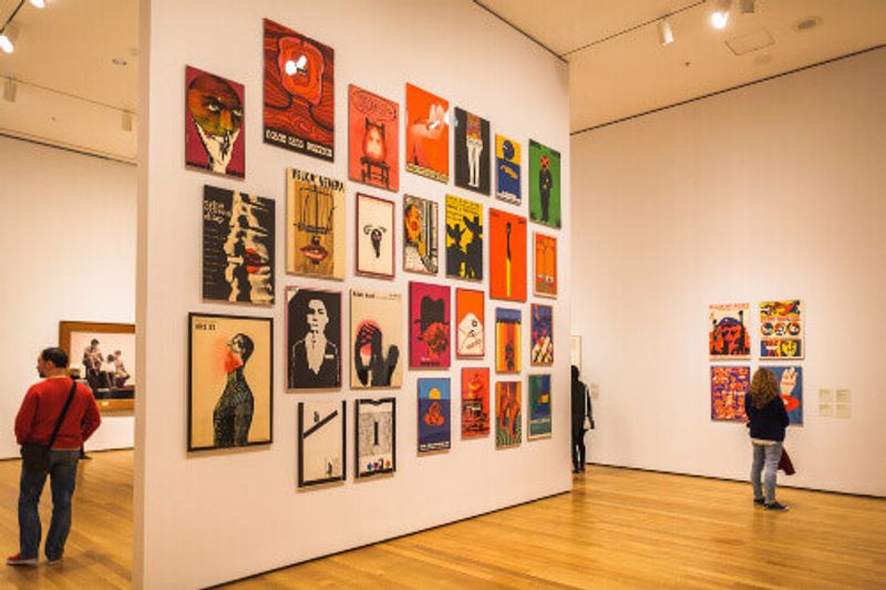 Interior of the Museum of Modern Art, an art museum in Midtown.