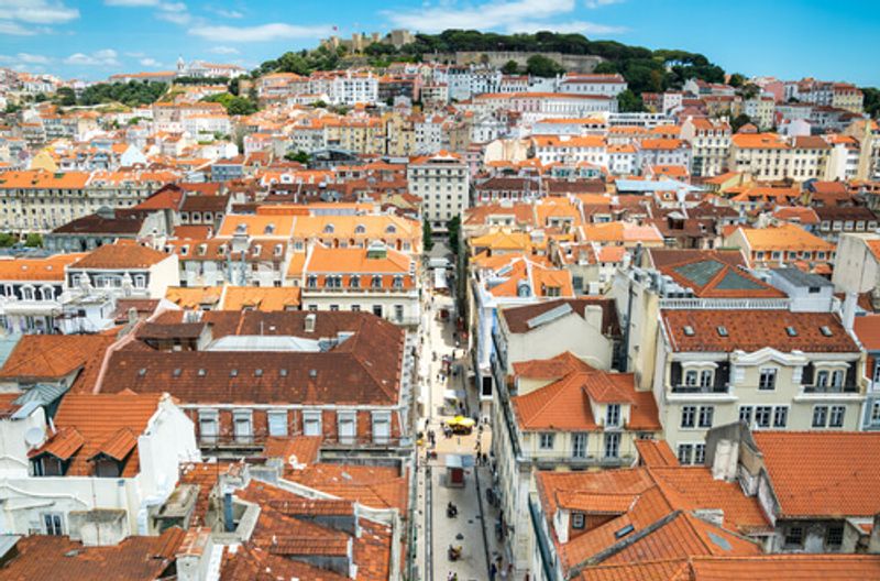 The view from the top of the Elevador de Santa Justa.