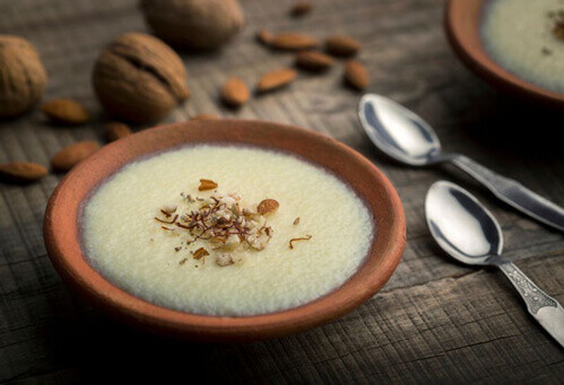 Phirni or sweet rice pudding, is a traditional punjabi sweet dish in India.