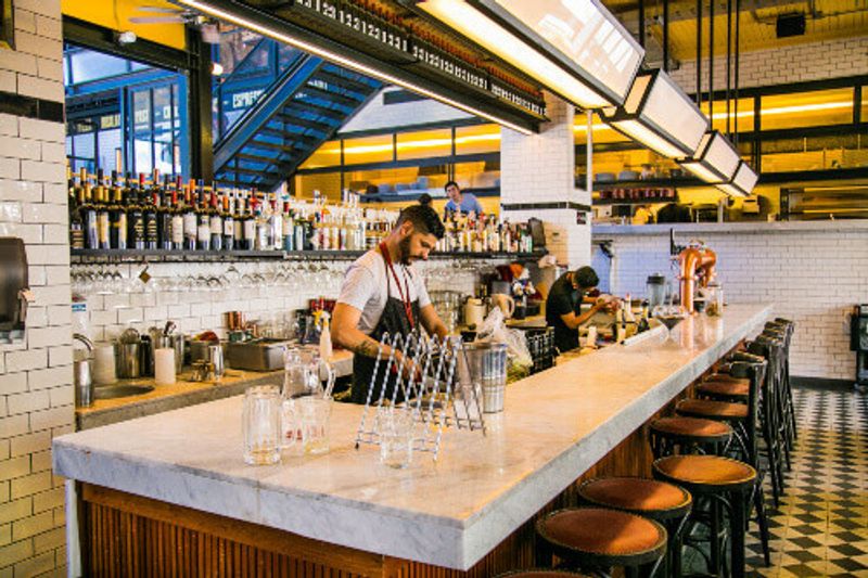 Inside a bohemian restaurant at Patio Bellavista in Santiago, Chile.