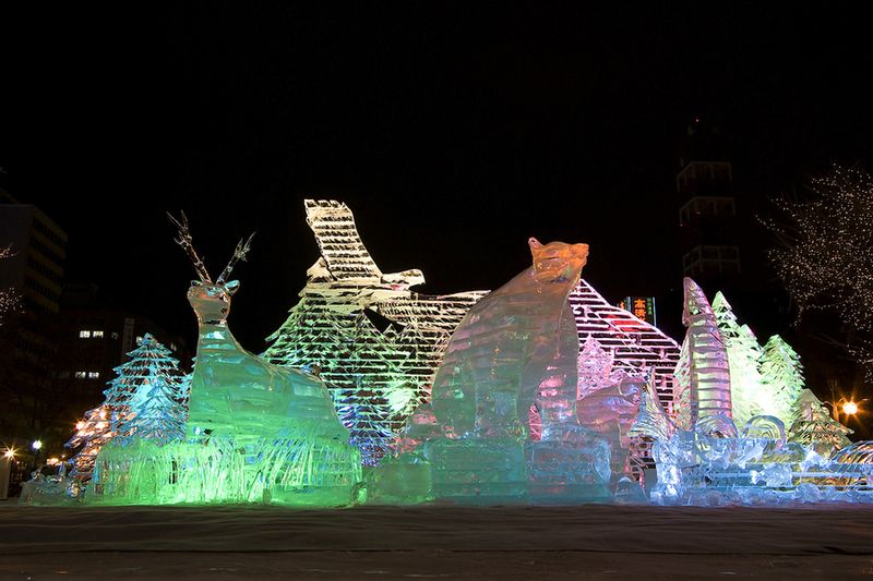 Ice sculptures are a huge part of the festival.