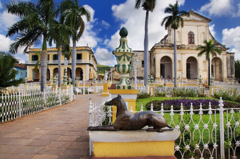 A view of the Plaza Mayor in Trinidad, Cuba.