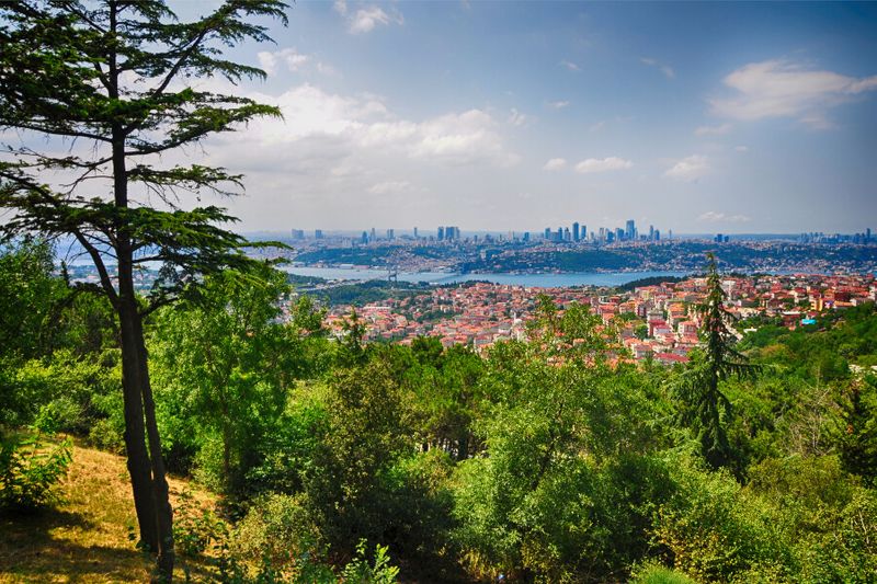 Camlica Hill is a great place to see a panoramic view of the Bosphorus Strait and City.
