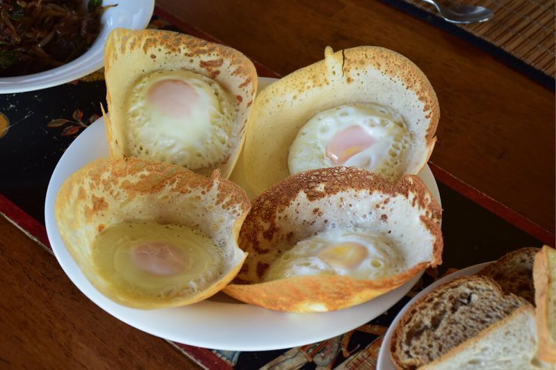 Egg hopper's, a common breakfast in Sri Lanka.