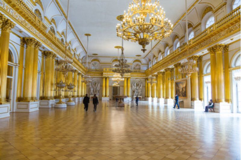 The interior of the Armorial Hall of the Winter Palace.