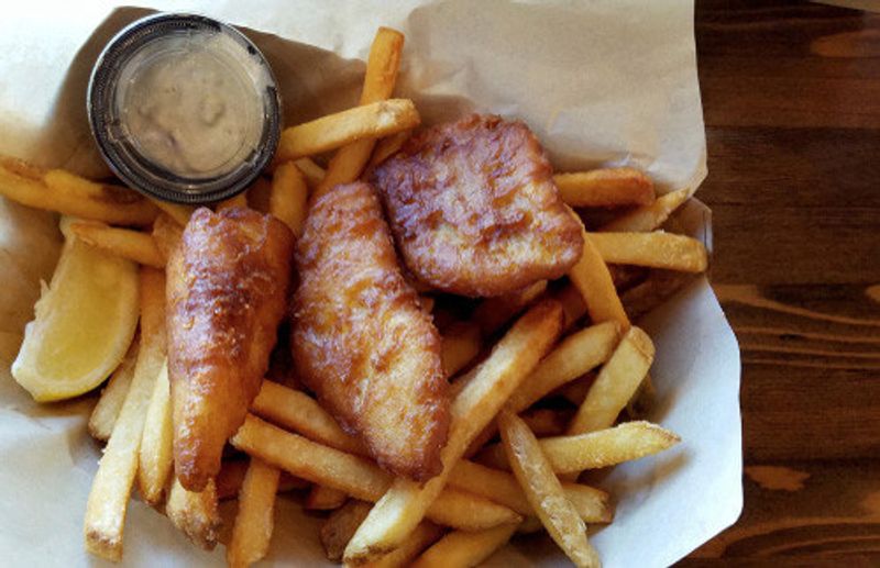 Delicious, crispy Alaskan fish and chips.