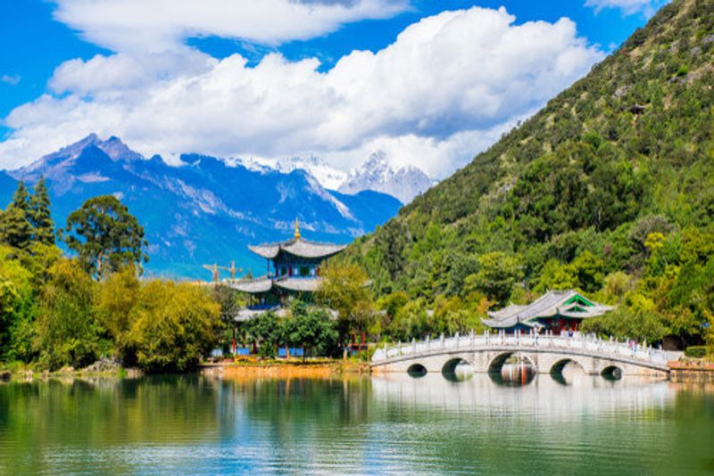 The landscapes of the Jade Dragon Snow Mountain.