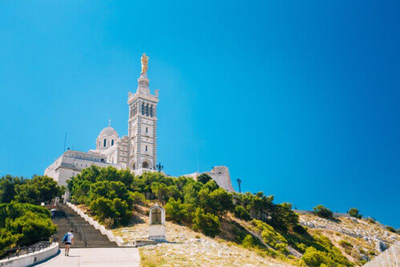 The Catholic Basilica of Our Lady of the Guard or Notre Dame De La Garde.