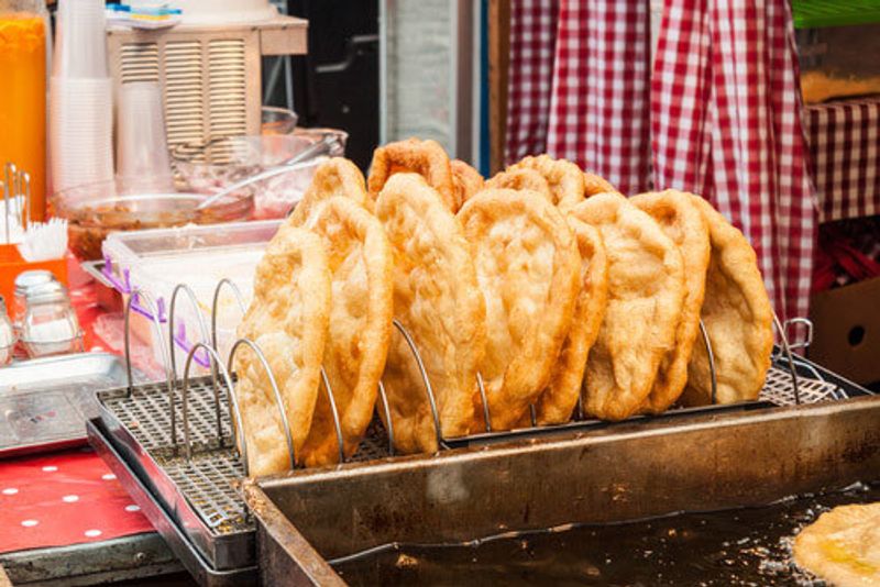 Fried bread on sale.