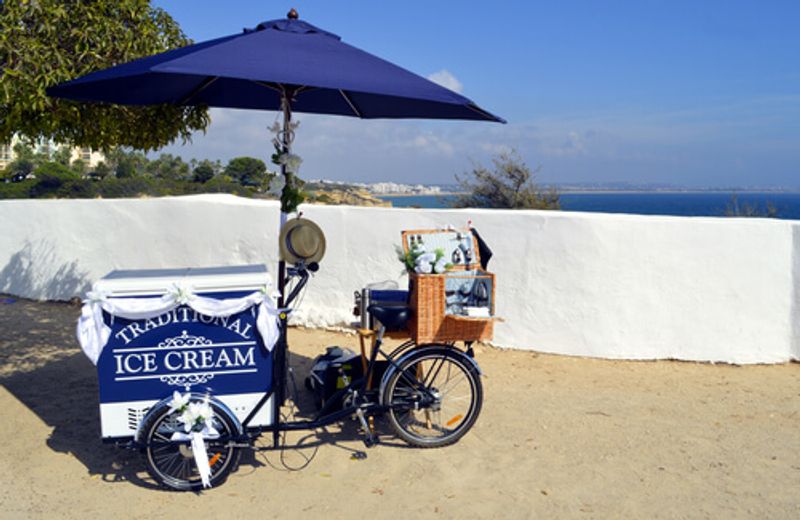 A traditional ice cream cart in Portugal.