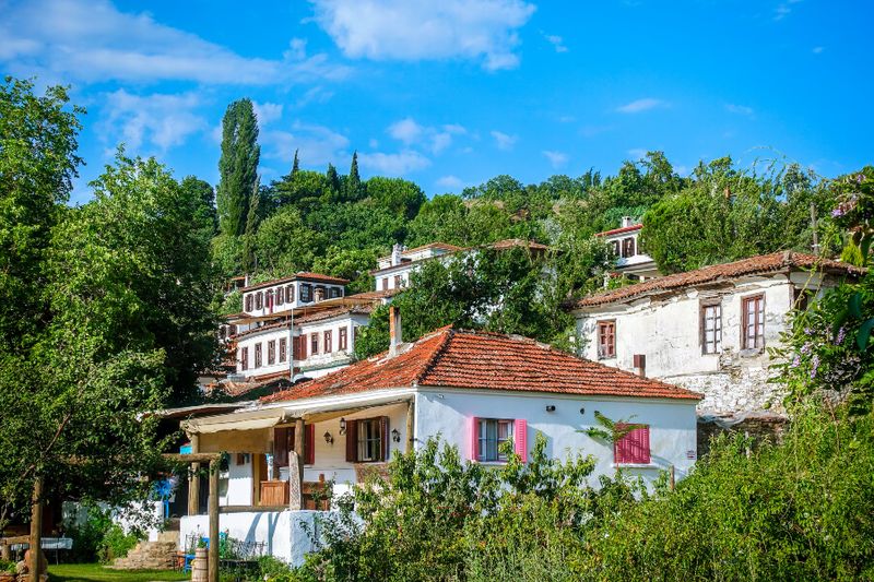 Terracotta houses in the small tourist heavy town of Sirince.