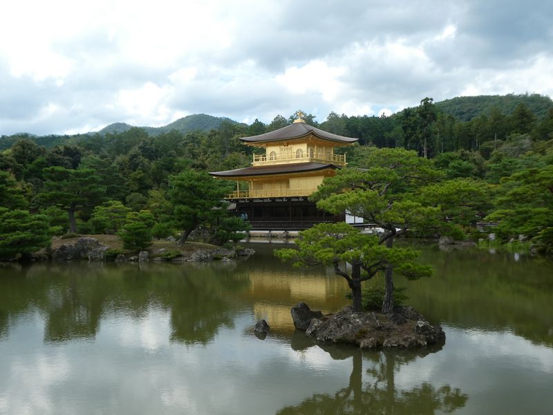 Kinkakuji (Golden Pavilion) temple at Kyoto. Photo taken by Wayne & Lucine on tour.