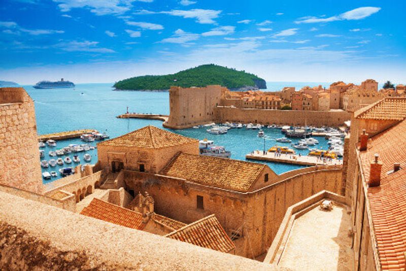 A view of the Port of Dubrovnik from the old city walls.